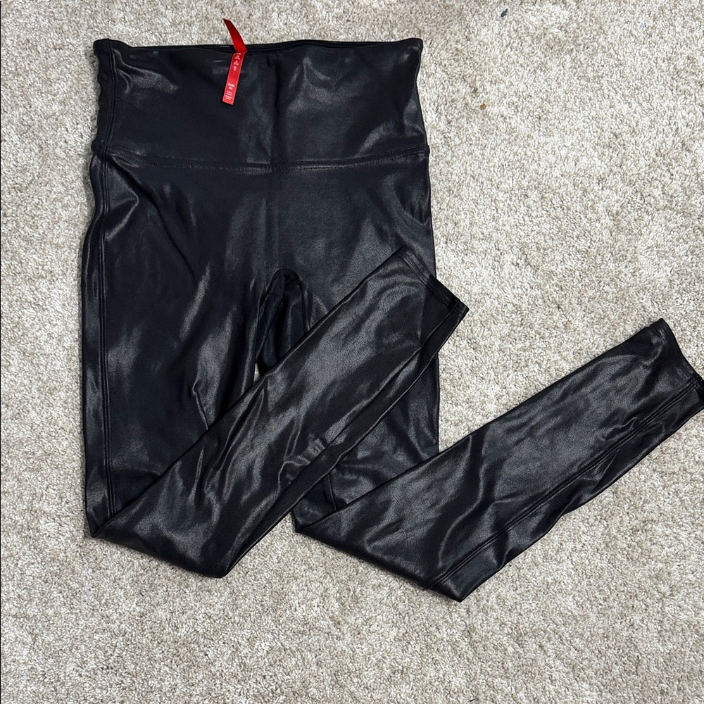 SPANX Black Shiny Leggings